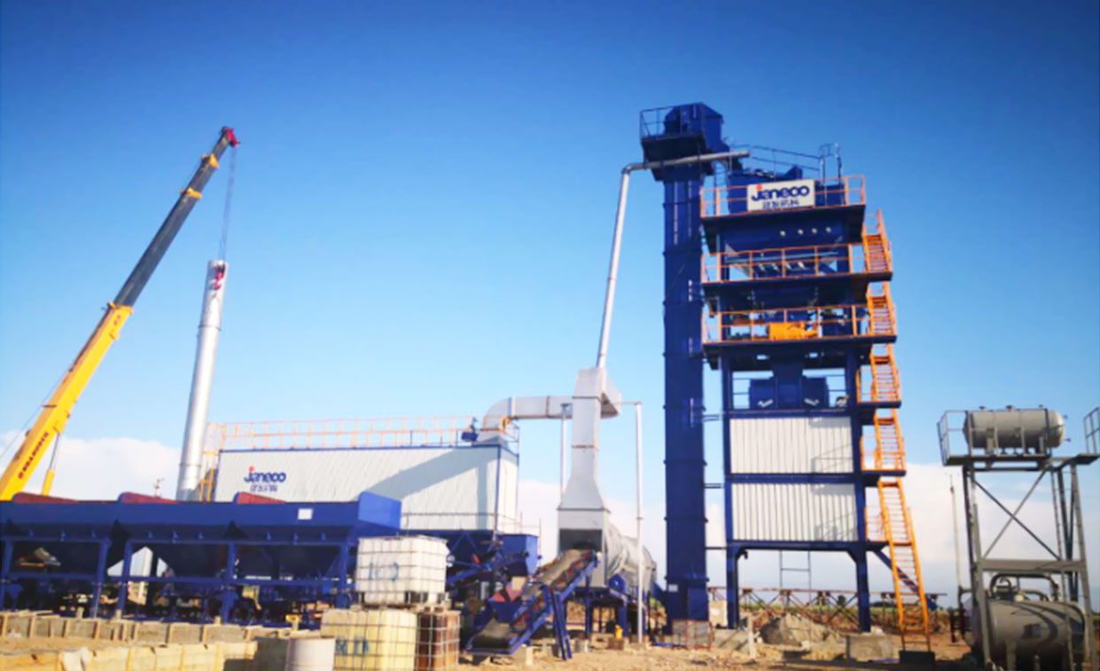SjLBZ80-3B asphalt mixing plant for application of Fergana State Expressway in Uzbekistan