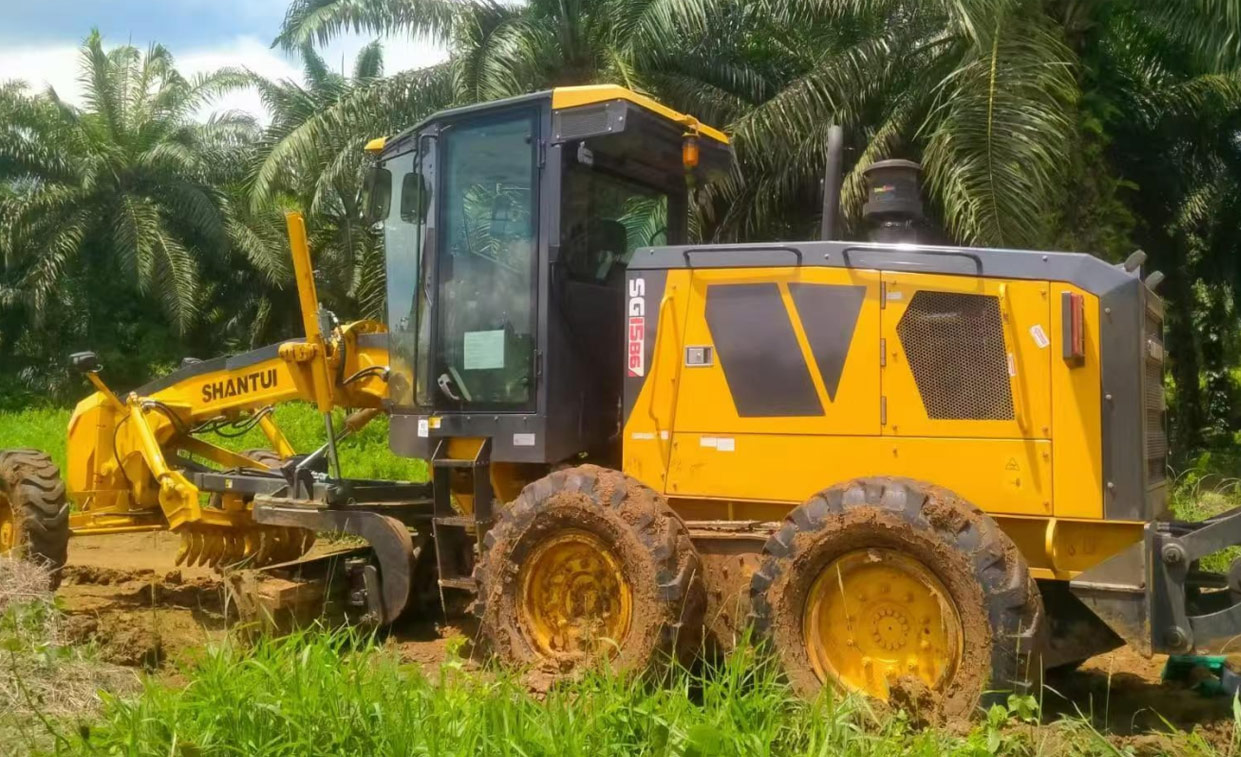Road construction by SG15-B6 grader in Cambodia