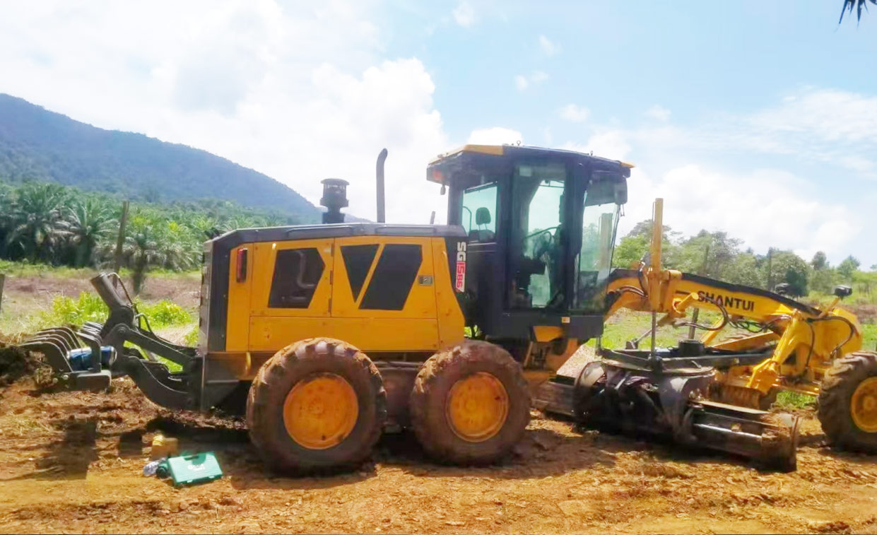 Road construction by SG15-B6 grader in Indonesia